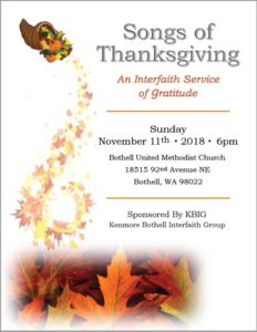 2018 Songs Of Thanksgiving Flyer